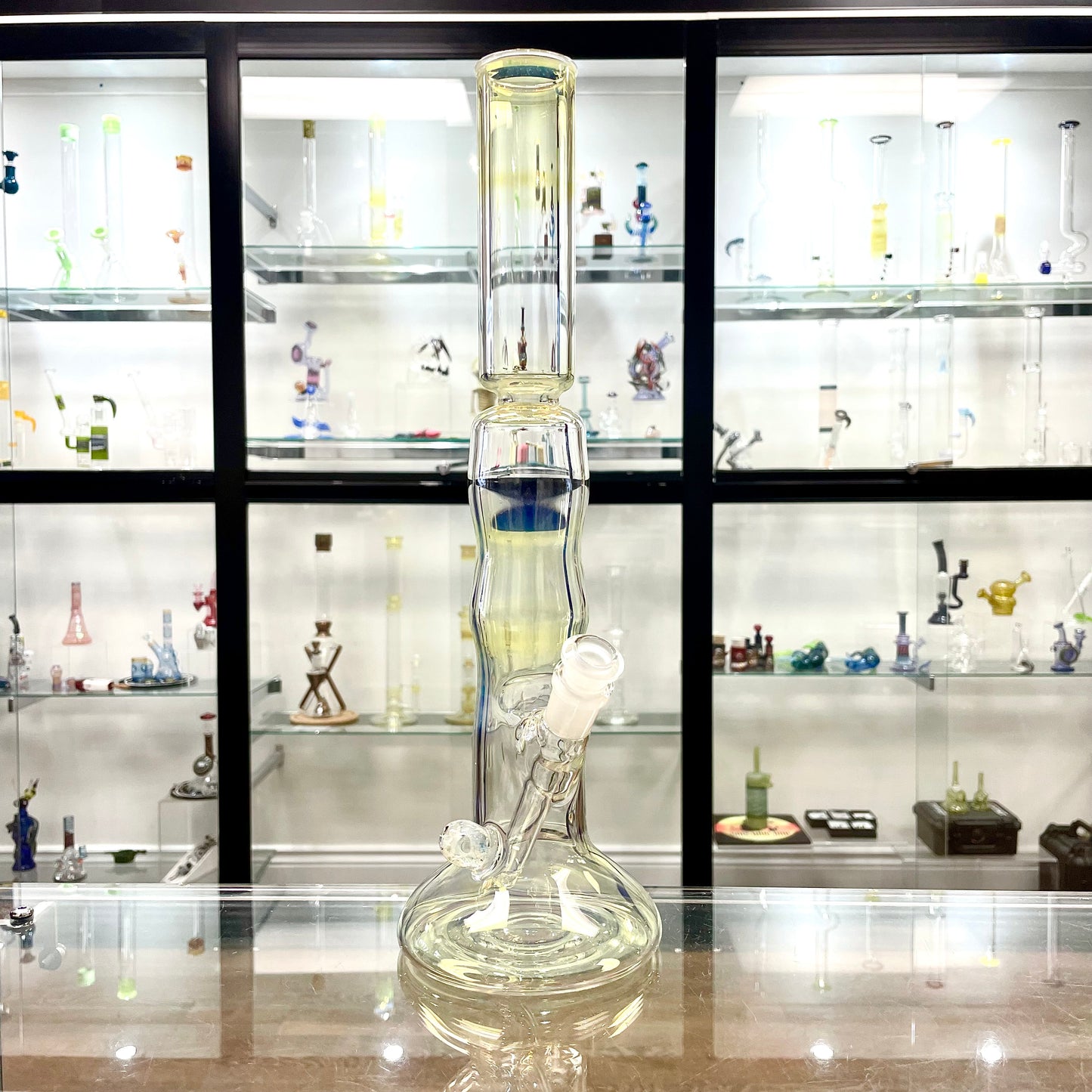 Mastah Glass Fumed 15" Hollow Foot Straight Tube