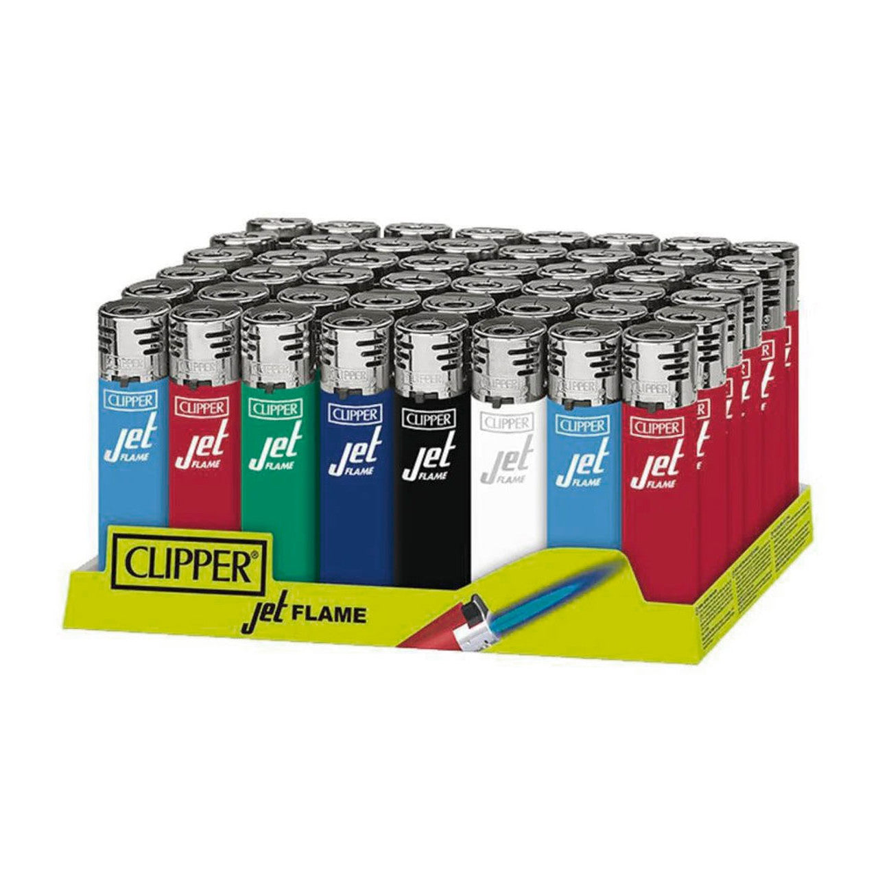 Clipper Jet Flame Refillable Lighter - Solid Colours