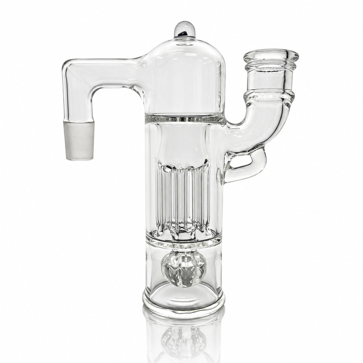 Blazed Pillar Ash Catcher 18mm 90 - Clear w/ Opal