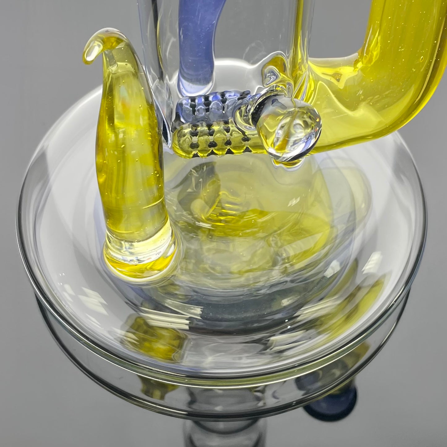 Titz Worked Double Bore Bent Neck Inline Tube w/ Hollow Foot