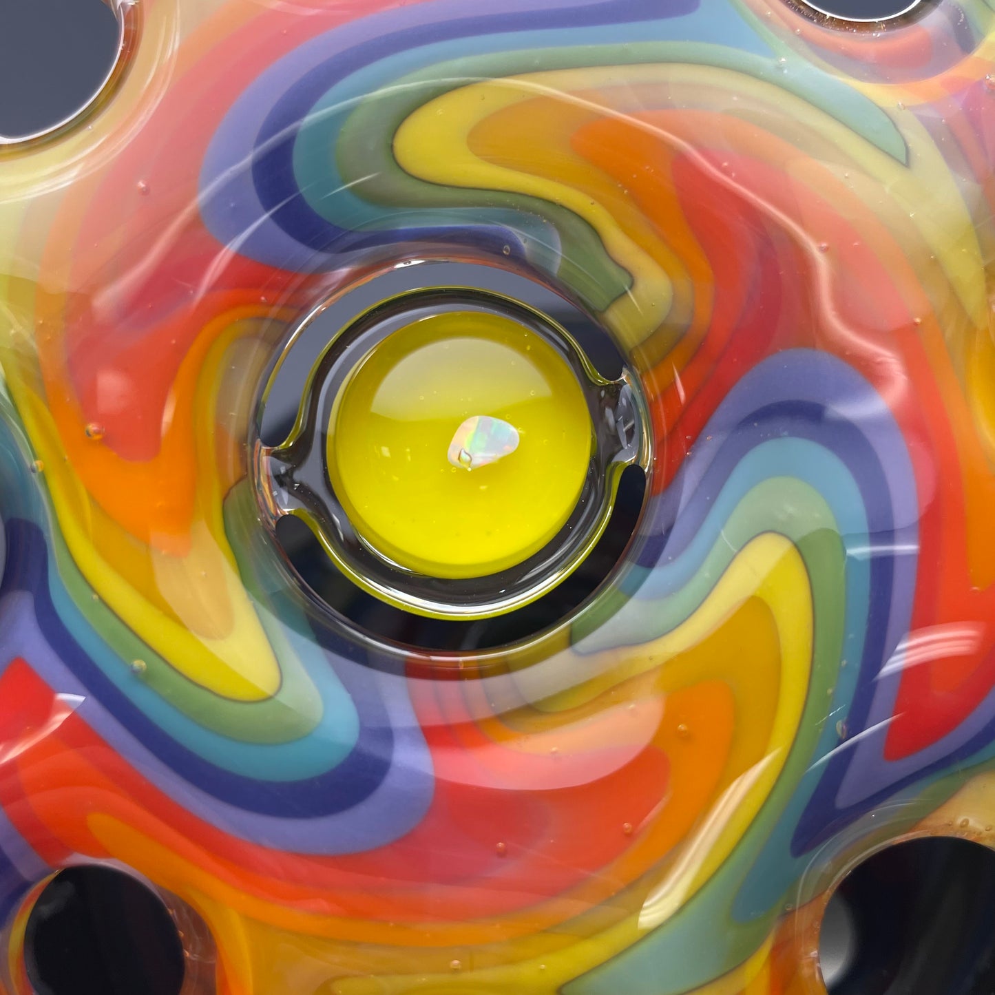 Blazed Worked Swiss Style Tube w/ Opal - Wavy Gravy