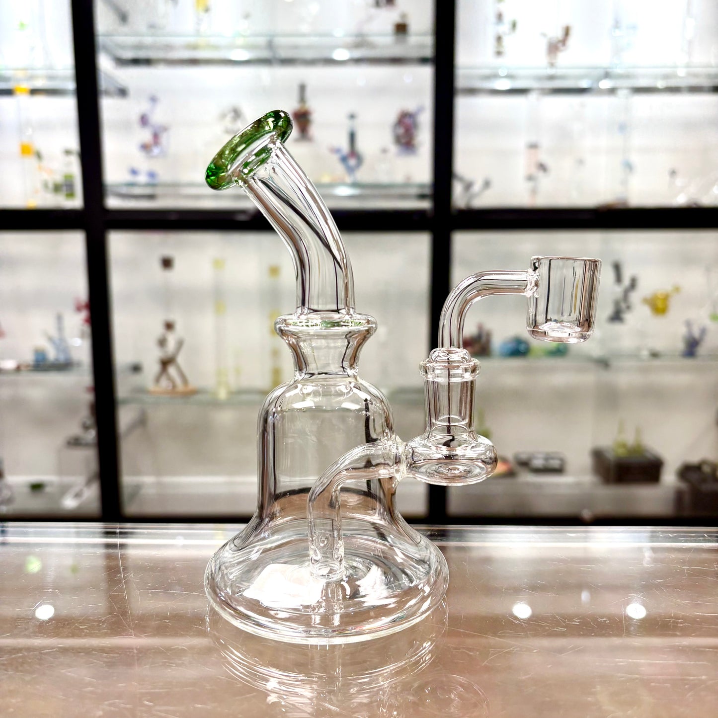 Unbranded 6.25" Bell Style 14mm Glass Dab Rig w/ Quartz Banger