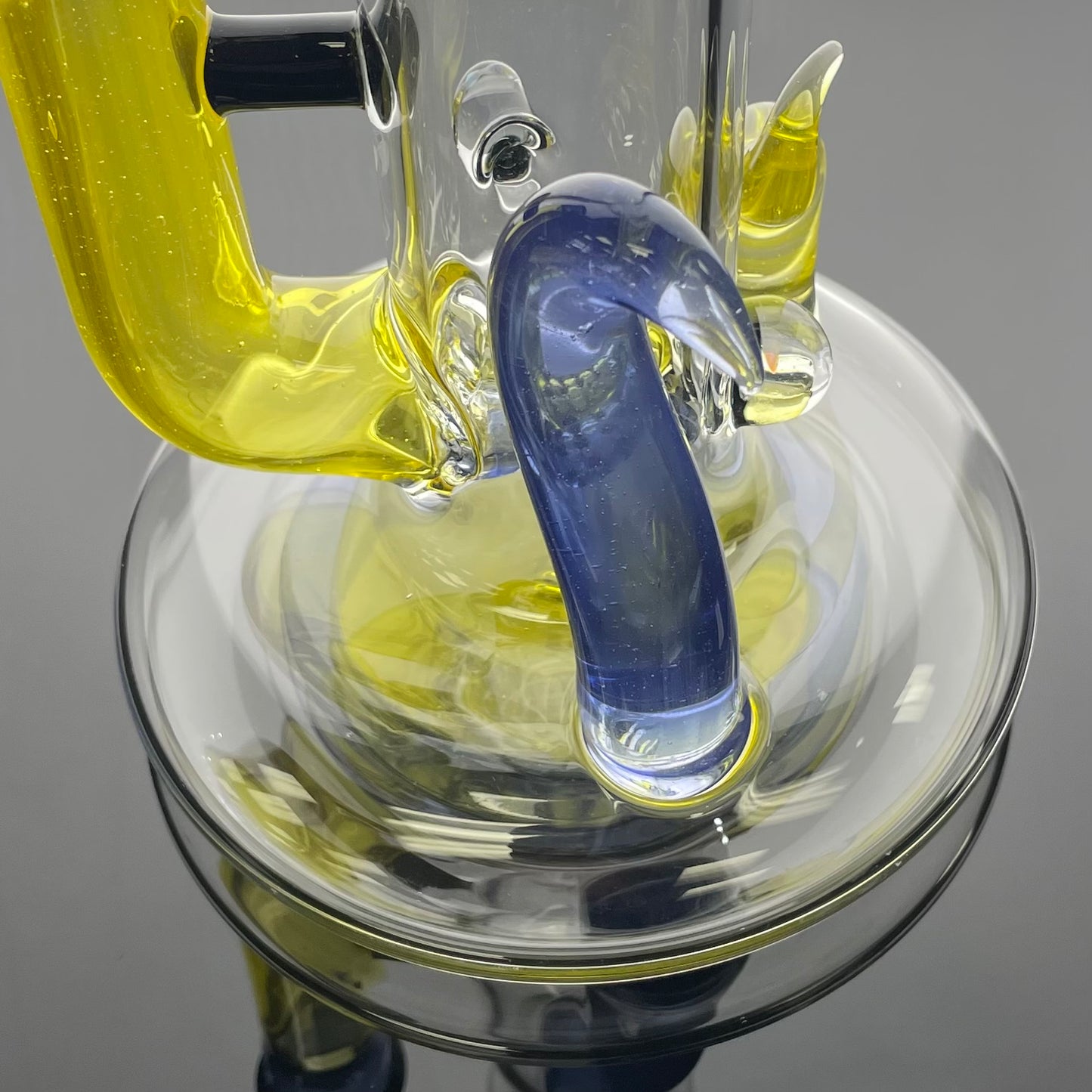 Titz Worked Double Bore Bent Neck Inline Tube w/ Hollow Foot