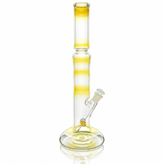 Mastah Glass Fumed 15" Hollow Foot Straight Tube w/ 18mm-14mm Stem