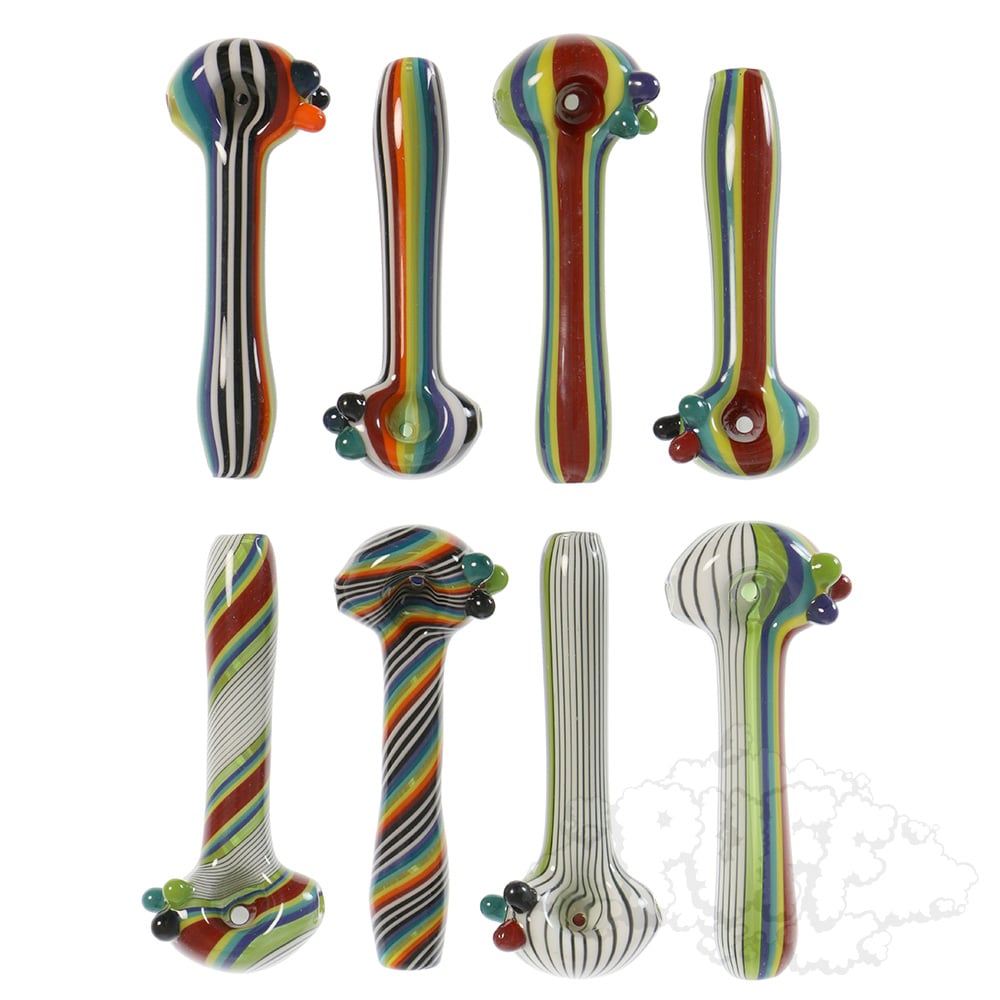 Mimzy Glass 4" Linework Spoon Hand Pipe