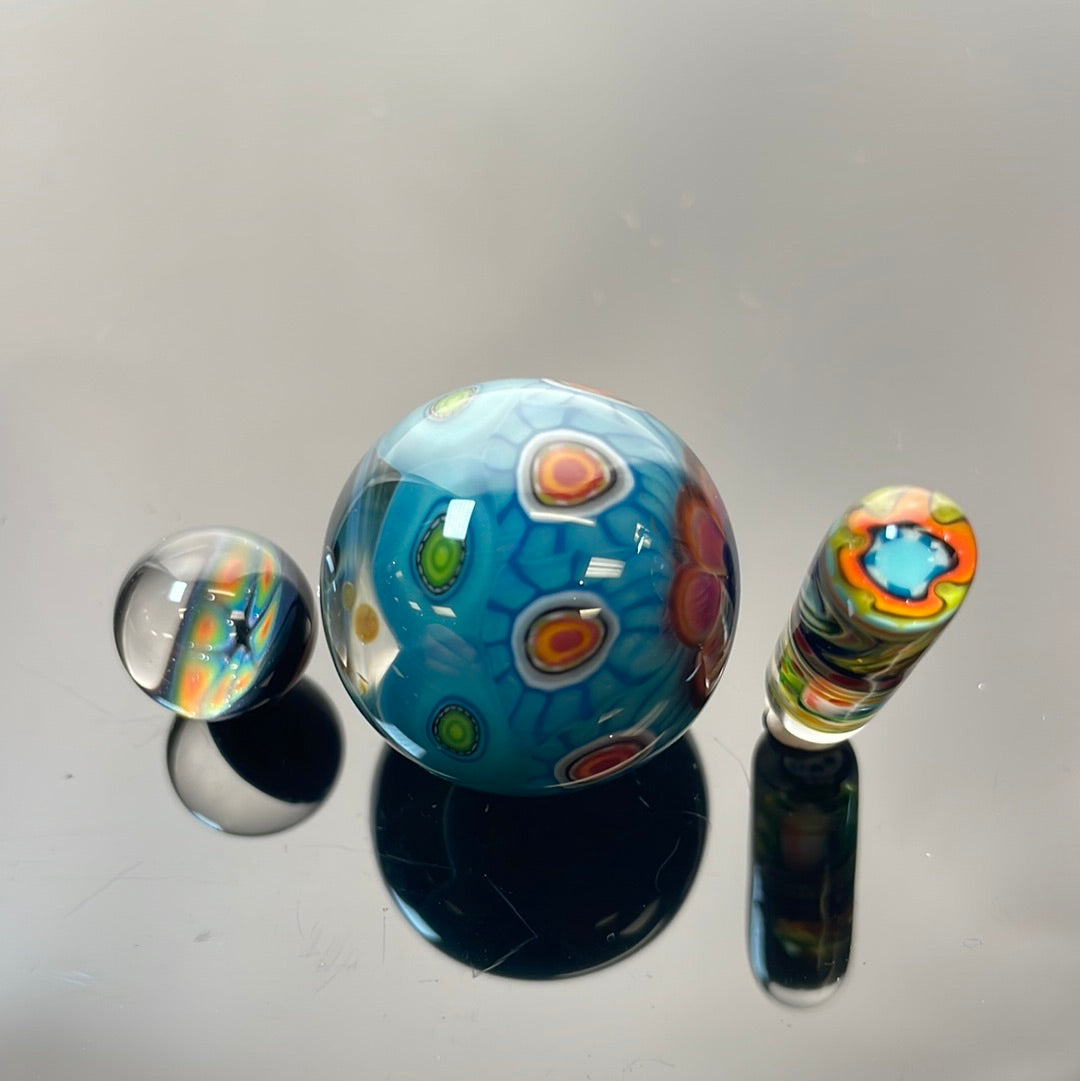 Vick Glass 3pc Millie Slurper Marble Set - A