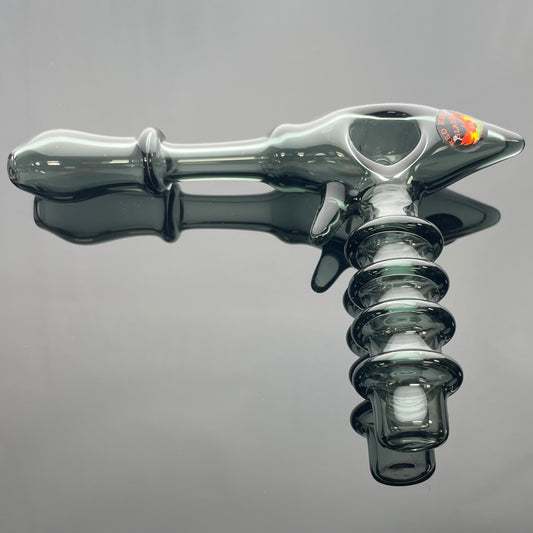 Red Eye Glass Ray Gun Hand Pipe - Smoke Black