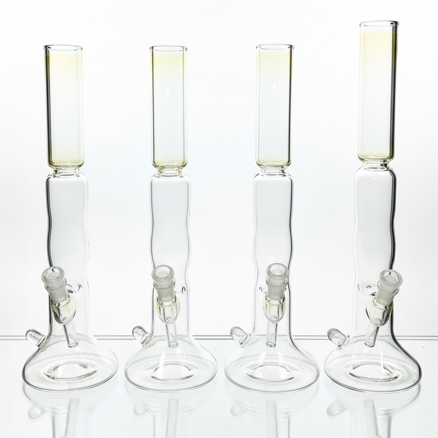 Mastah Glass Fumed 15" Hollow Foot Straight Tube