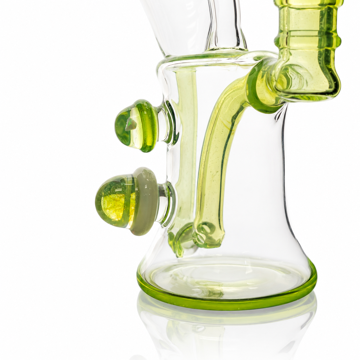 Clarks Glass 14mm Partial Colour Recycler - Limeaid w/ Ion (UV)
