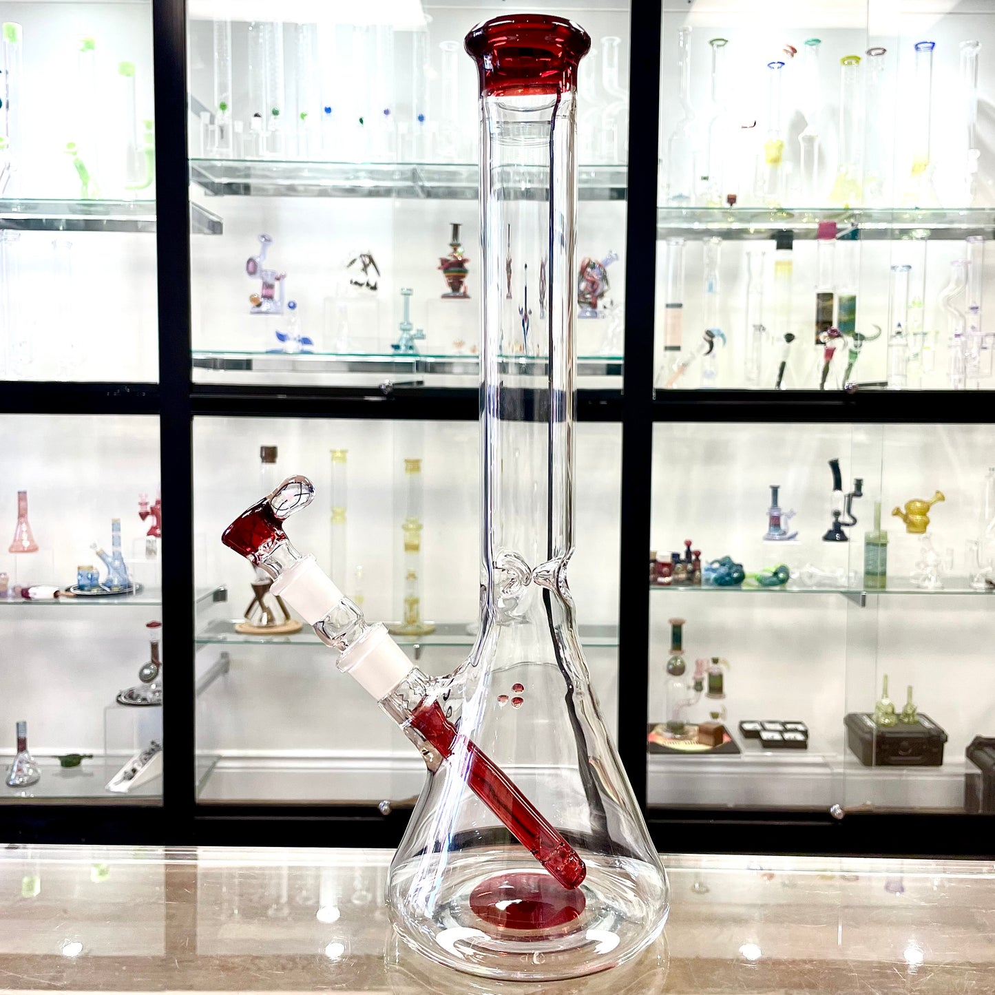 Green Belt Colour Accented Beaker - Pomegranate