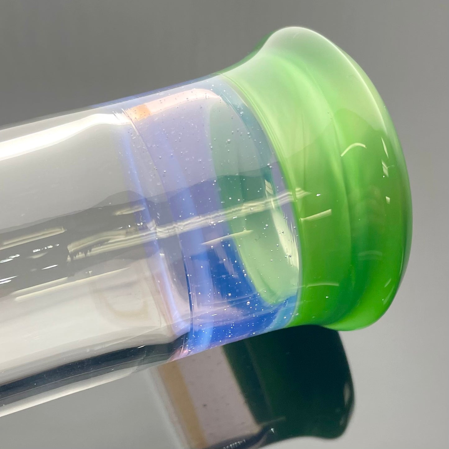 Green Belt Worked Stemline to Imperial + Bowl Set - Chromium & Pink Slyme w/ Opals