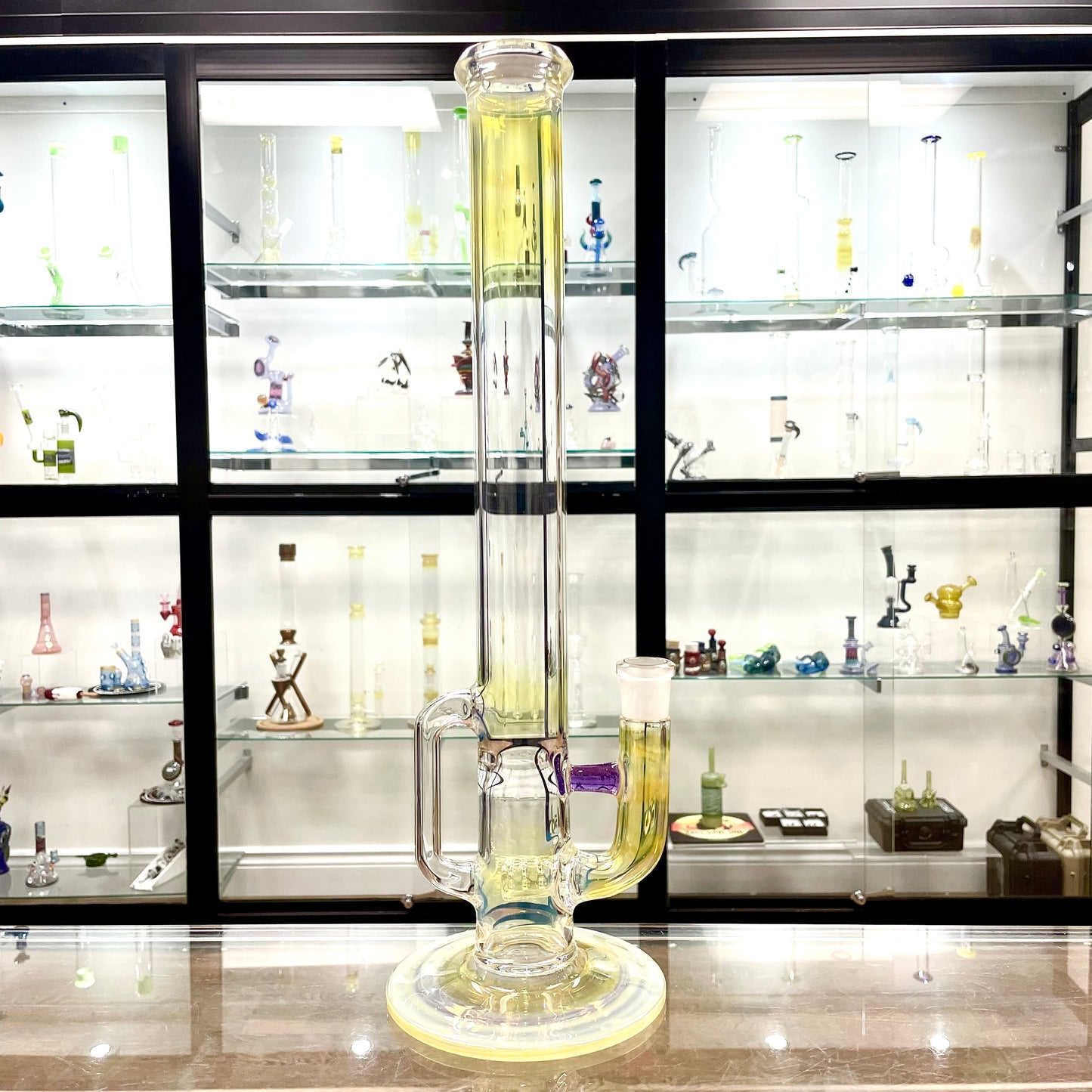 Green Belt Colour Accented Fume Stemline Drain Tube - Purple Lollipop