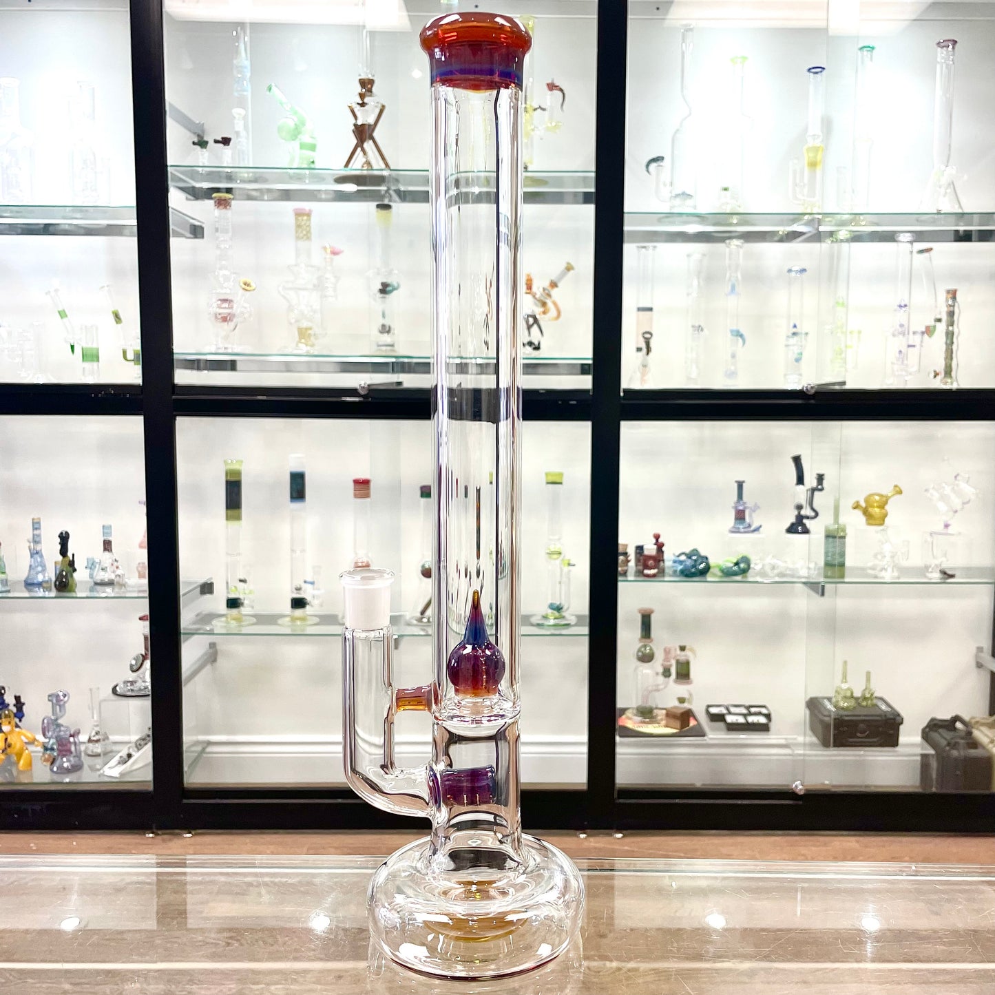 Green Belt Colour Accented Stemline Tube w/ Imperial & Hollow Foot - Amber Purple