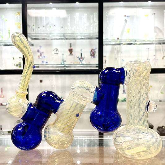 Red Eye Glass Fumed Quad Water Bubbler -  (On sale due to small Imperfection)