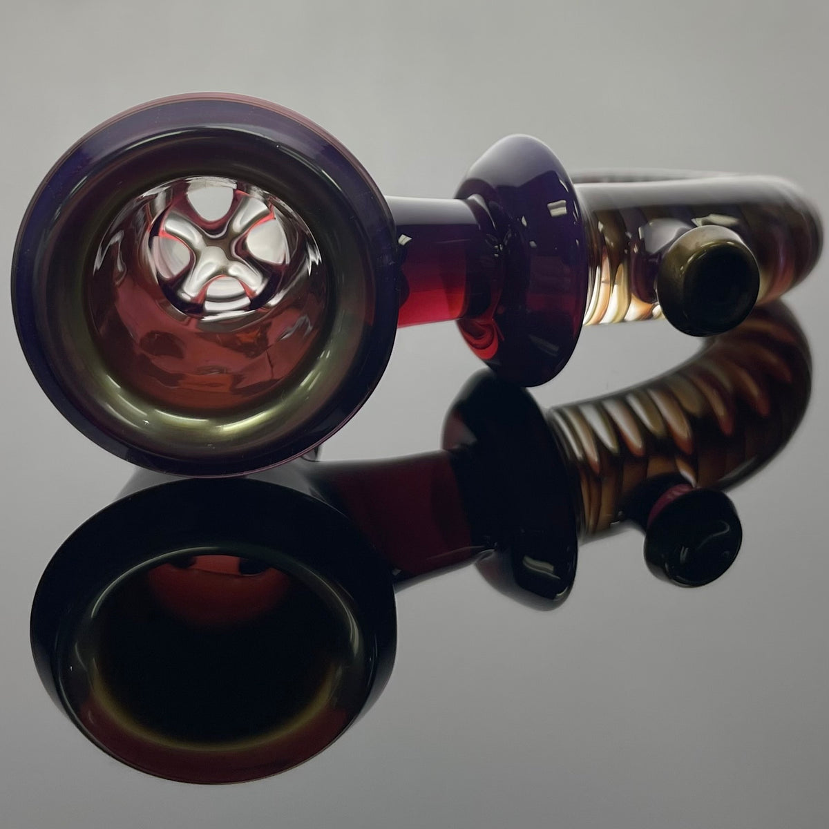 Jamms Full Accent Double Diamond Tube Set w/ Encalmo Midsection & Restriction, Matching Bowl & Poker - Electrum & Royal Jelly
