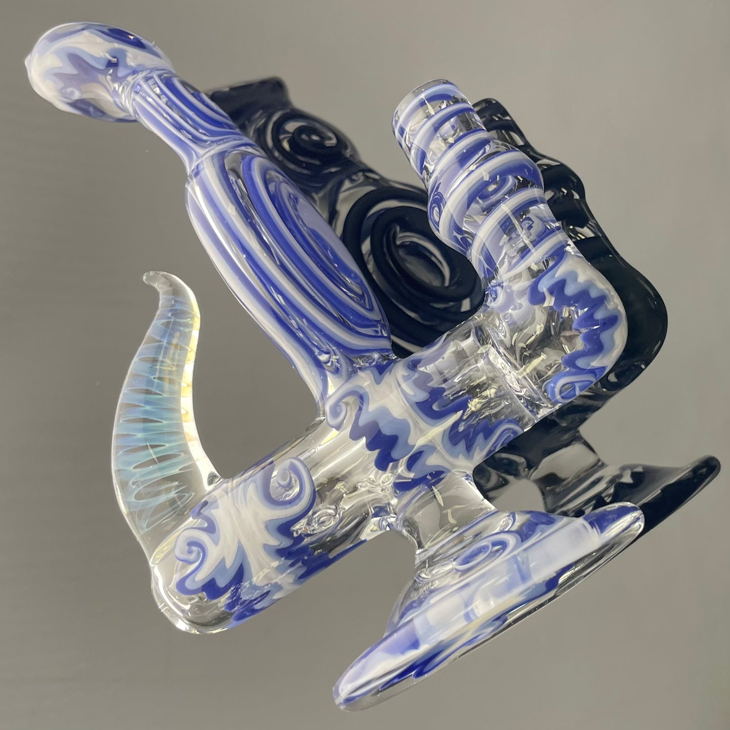 Red Beard Glass Worked 10mm  Mini Donut Inline w/ Quartz Banger