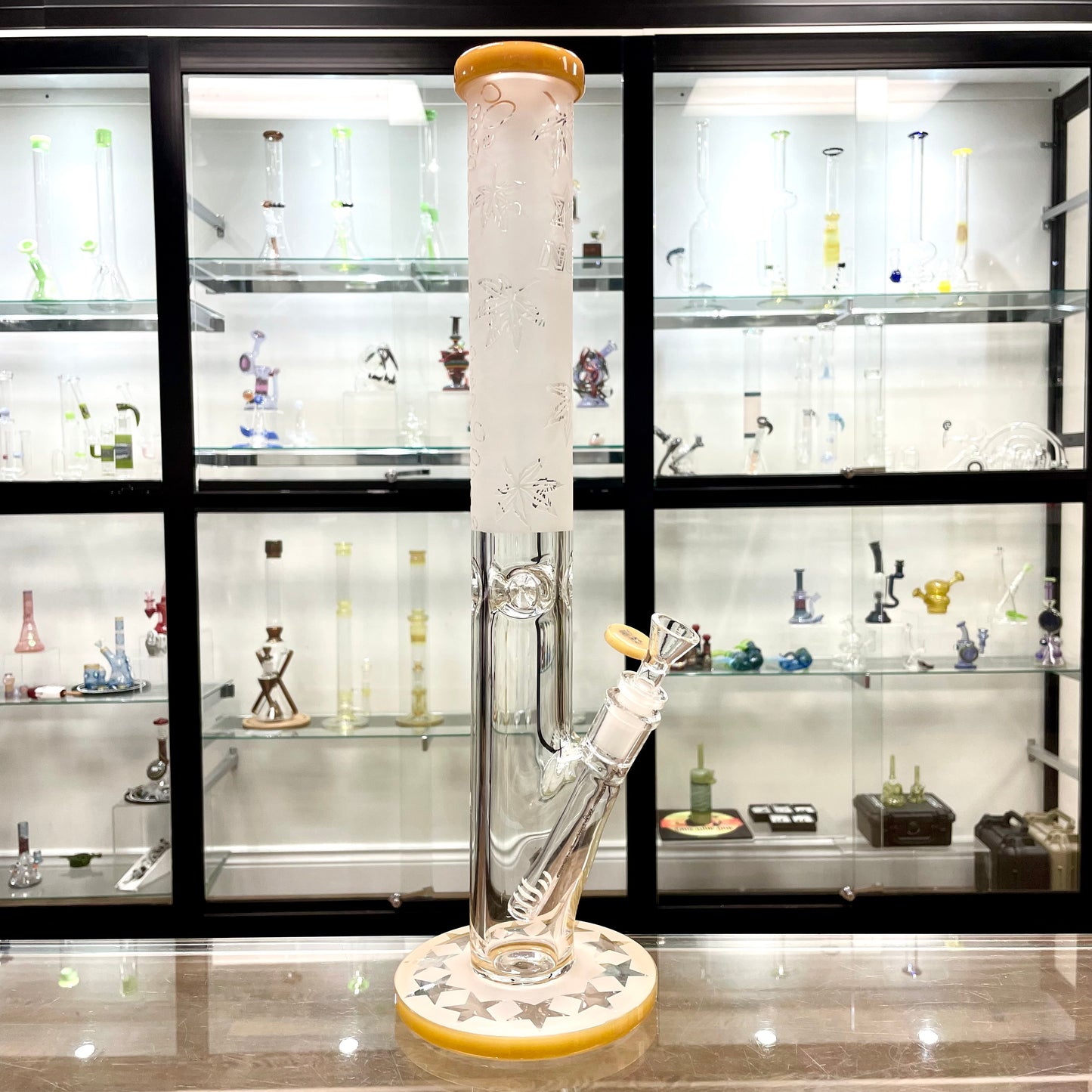 Nice Glass 18" 7mm Sandblasted Straight Tube