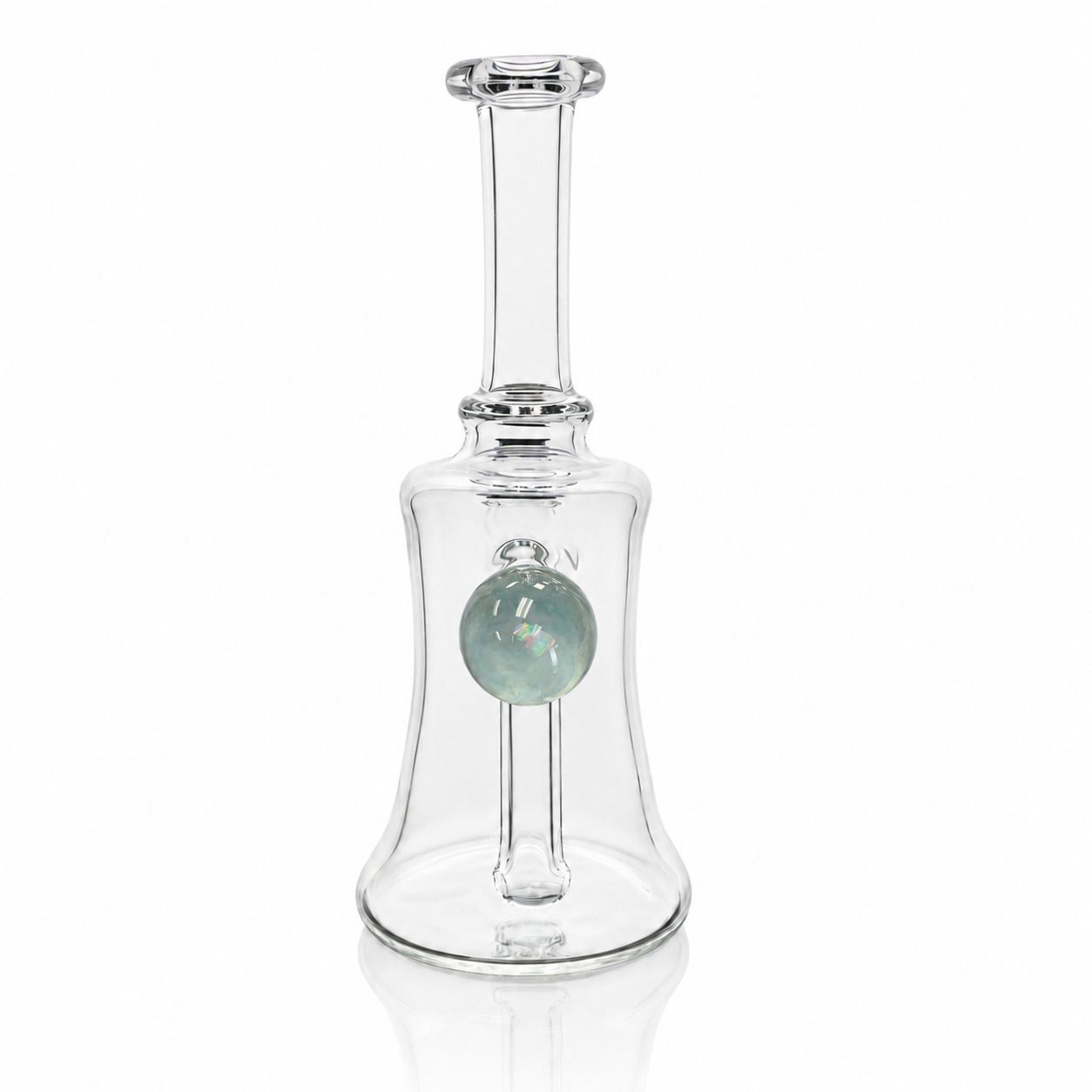 Clarks Glass 14mm Clear Bent Neck Mini Tube w/ Handmade Coloured Joint