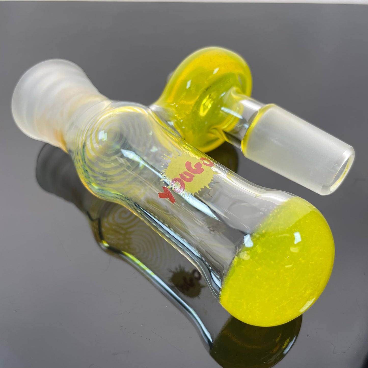 Yougo Boro 18mm 90 Fully Accented Dry Ash Catcher - Lemon Drop