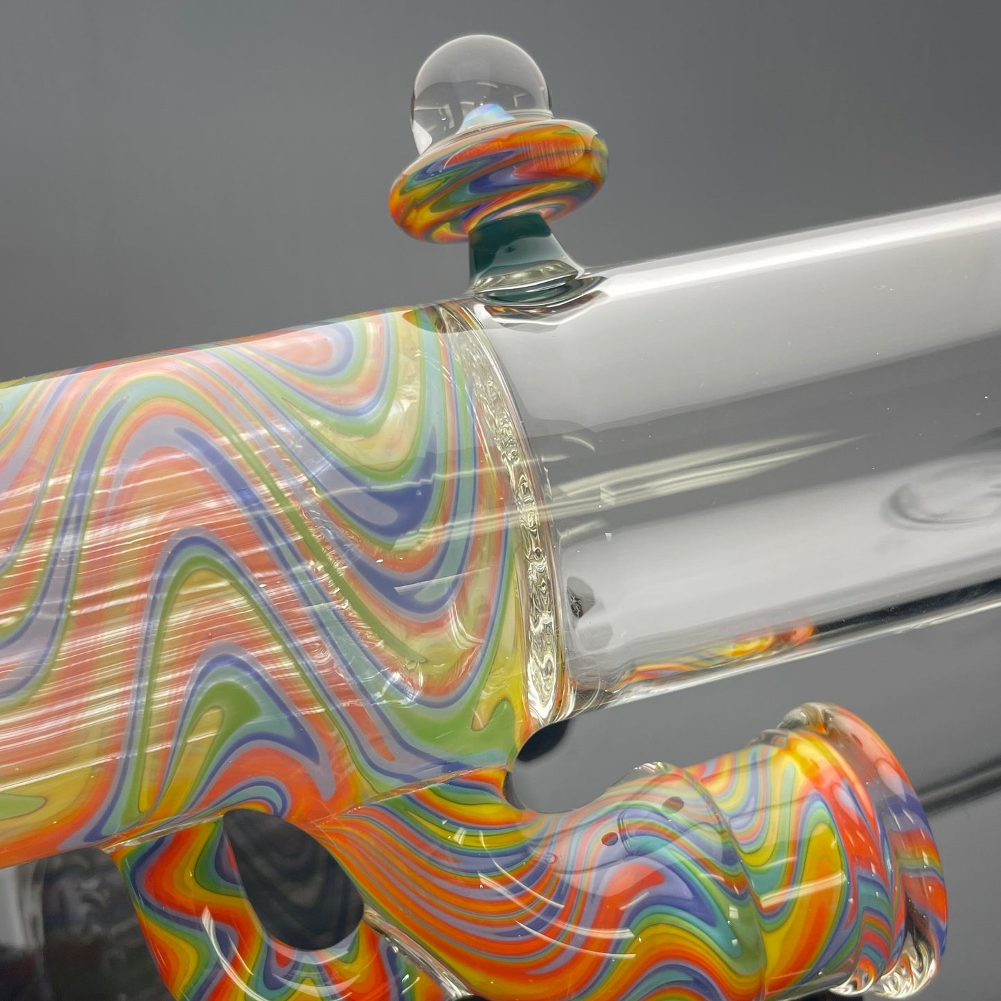 Blazed Worked Mini Pillar w/ Bent Neck & Hollow Foot - Wavy Gravy