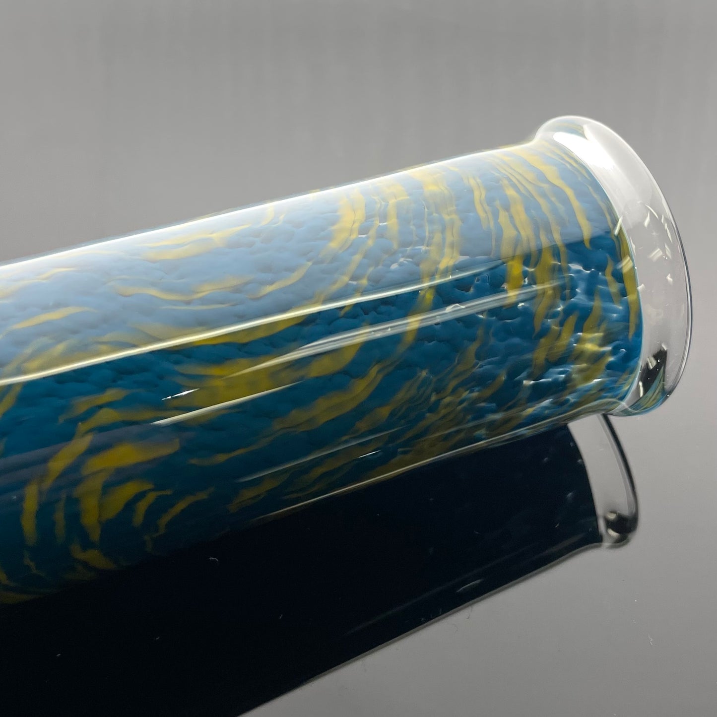 Mastah Glass Hollowfoot Frit Bong - Silk Sapphire