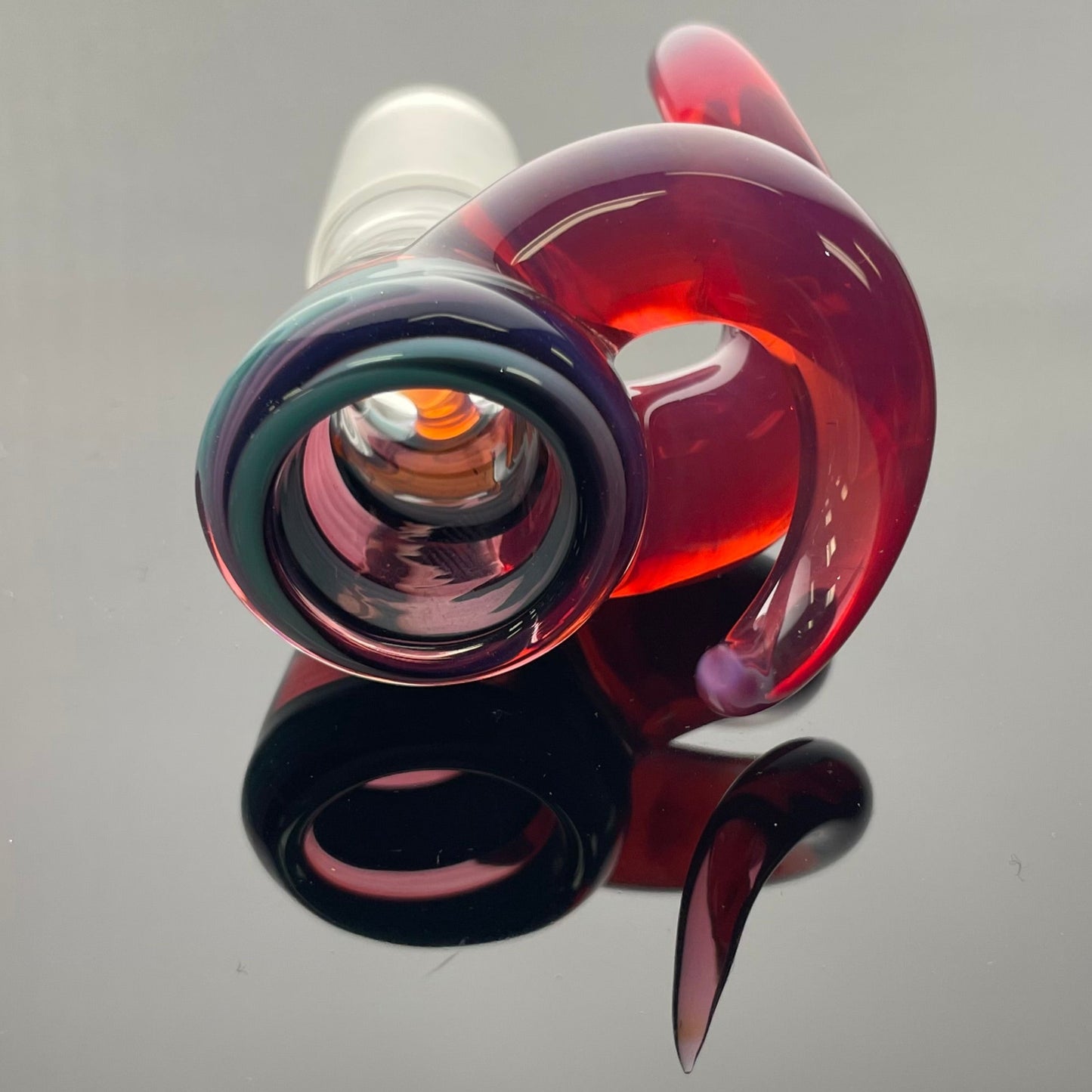 Gore Glass 18mm 4 Hole Dual Horn Line Worked Bowl - #19