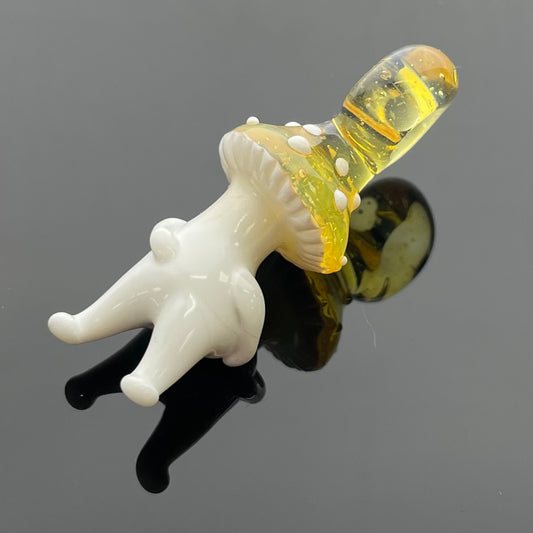 Oddies Glass Mushbutt Pendant - Yellow & White