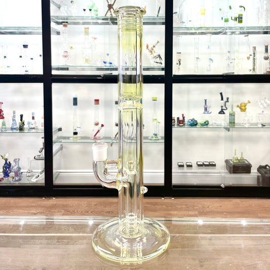 Jamms Straight Tube w/ 360° Pillar Perc - Clear w/ Fuming & Opal