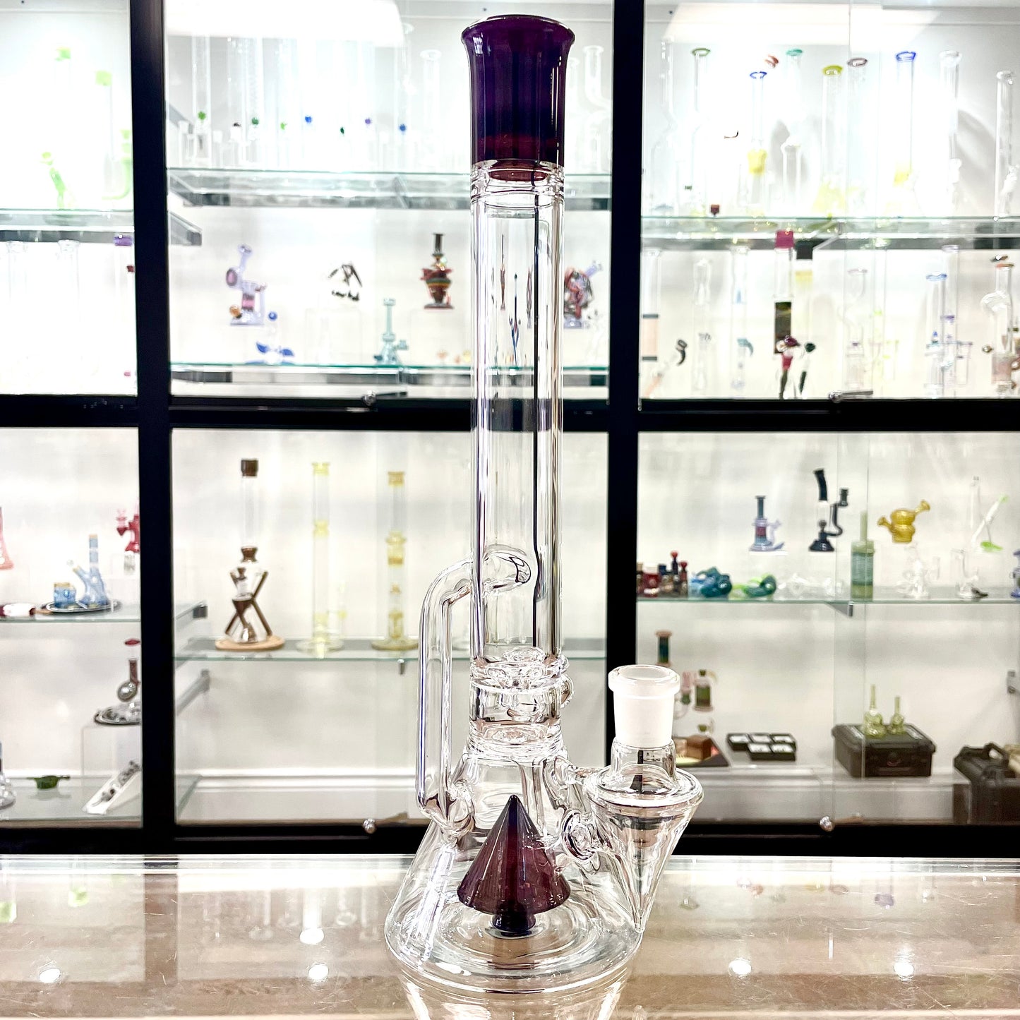 Discobox Large Colour Accented Fixed Double Recycler Beaker - Dark Phoenix Over Cobalt