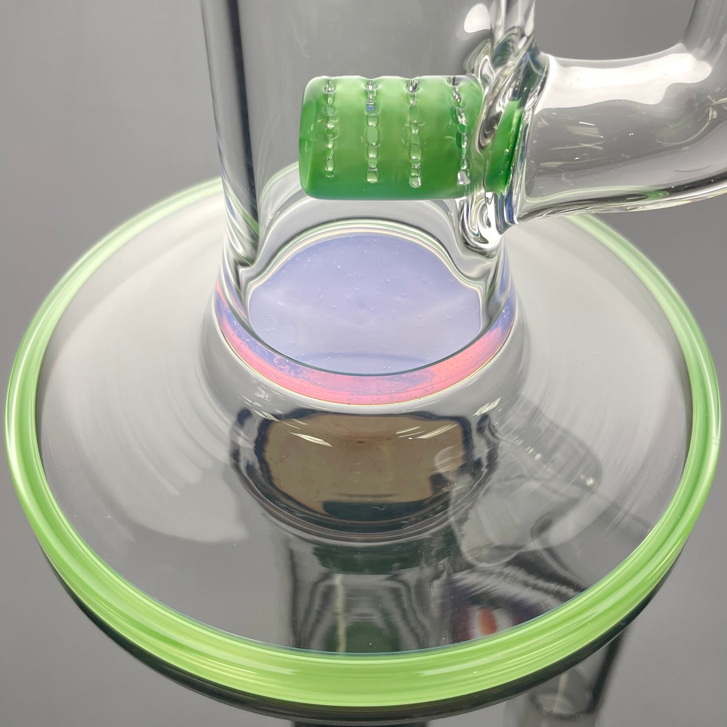 Green Belt Worked Stemline to Imperial + Bowl Set - Chromium & Pink Slyme w/ Opals