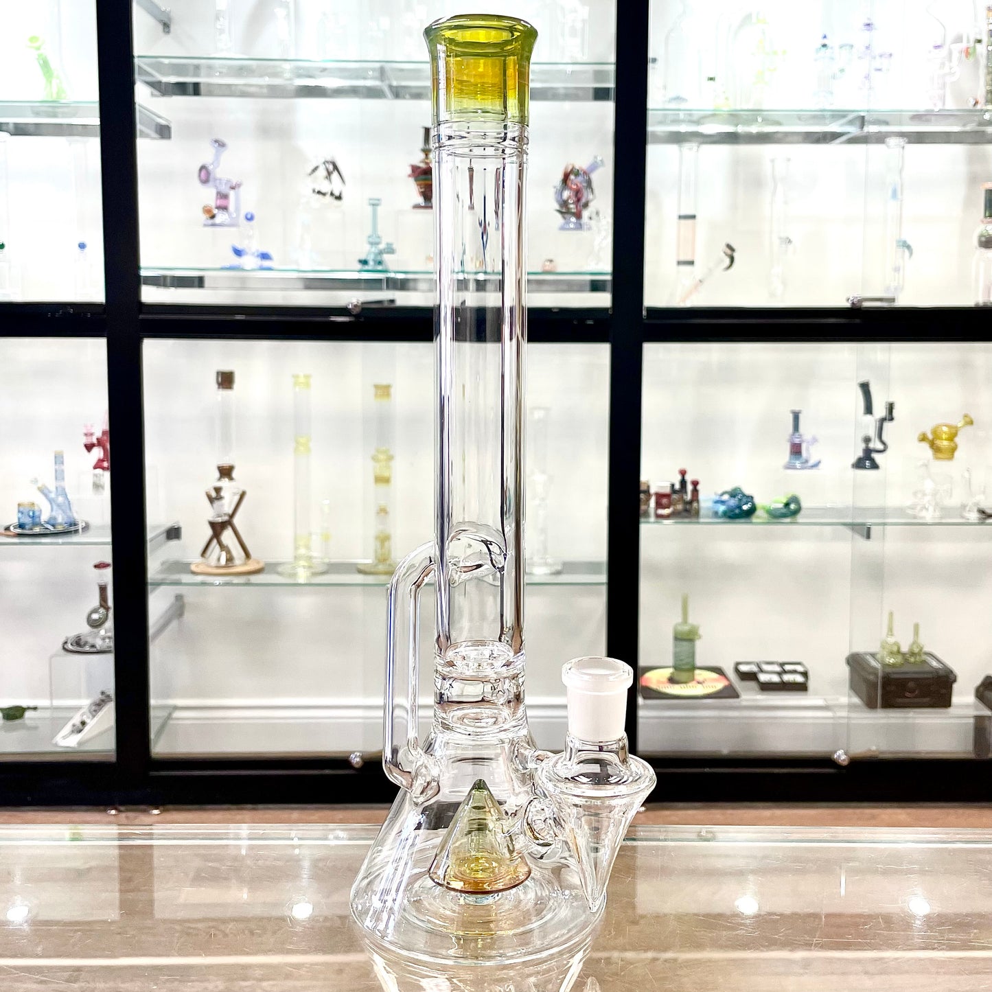 Discobox Large Colour Accented Fixed Single Recycler Beaker - Dragons Tears - (On sale due to small chip on joint)