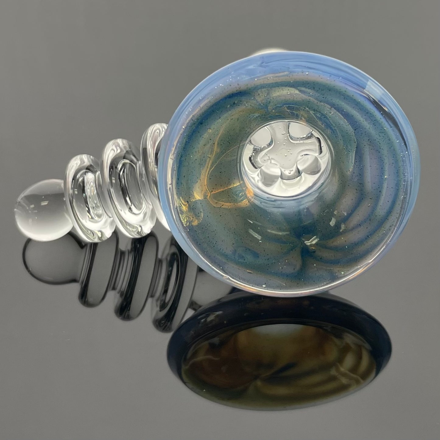 Red Heady Partially Accented 18mm 4 Hole Ray Gun Bowl - Custom Colour Mix - #10