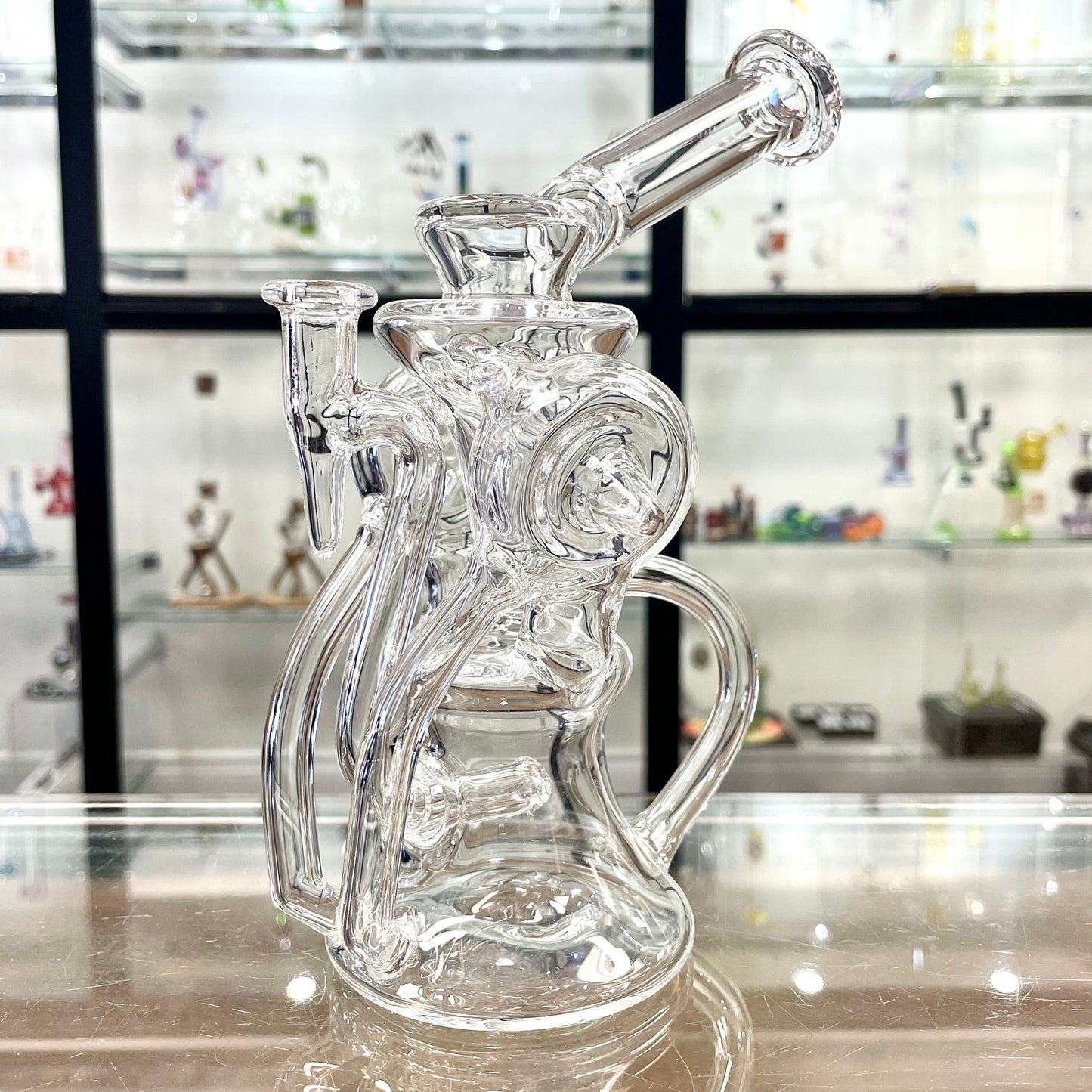 Mimzy V2 Clear Double Disc Full Scroller Recycler - 10mm