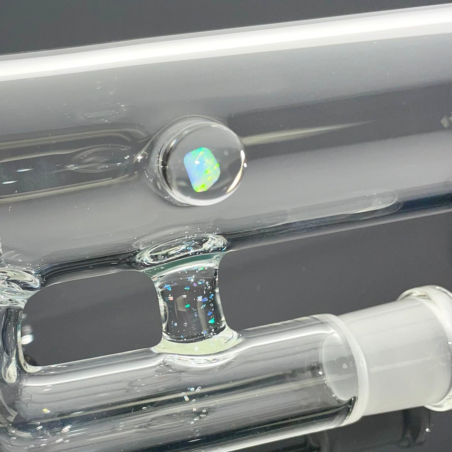 Green Belt 13” Stemline w/ Crushed Opal Marble Splash Guard Straight Tube