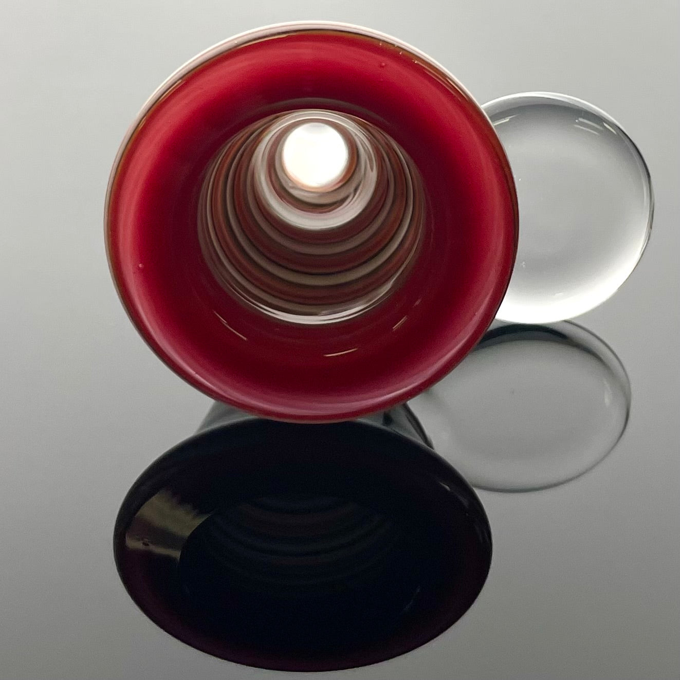 Full Zirkl Colour Accented Ball Beaker - Cherry & Line Work w/ Opals