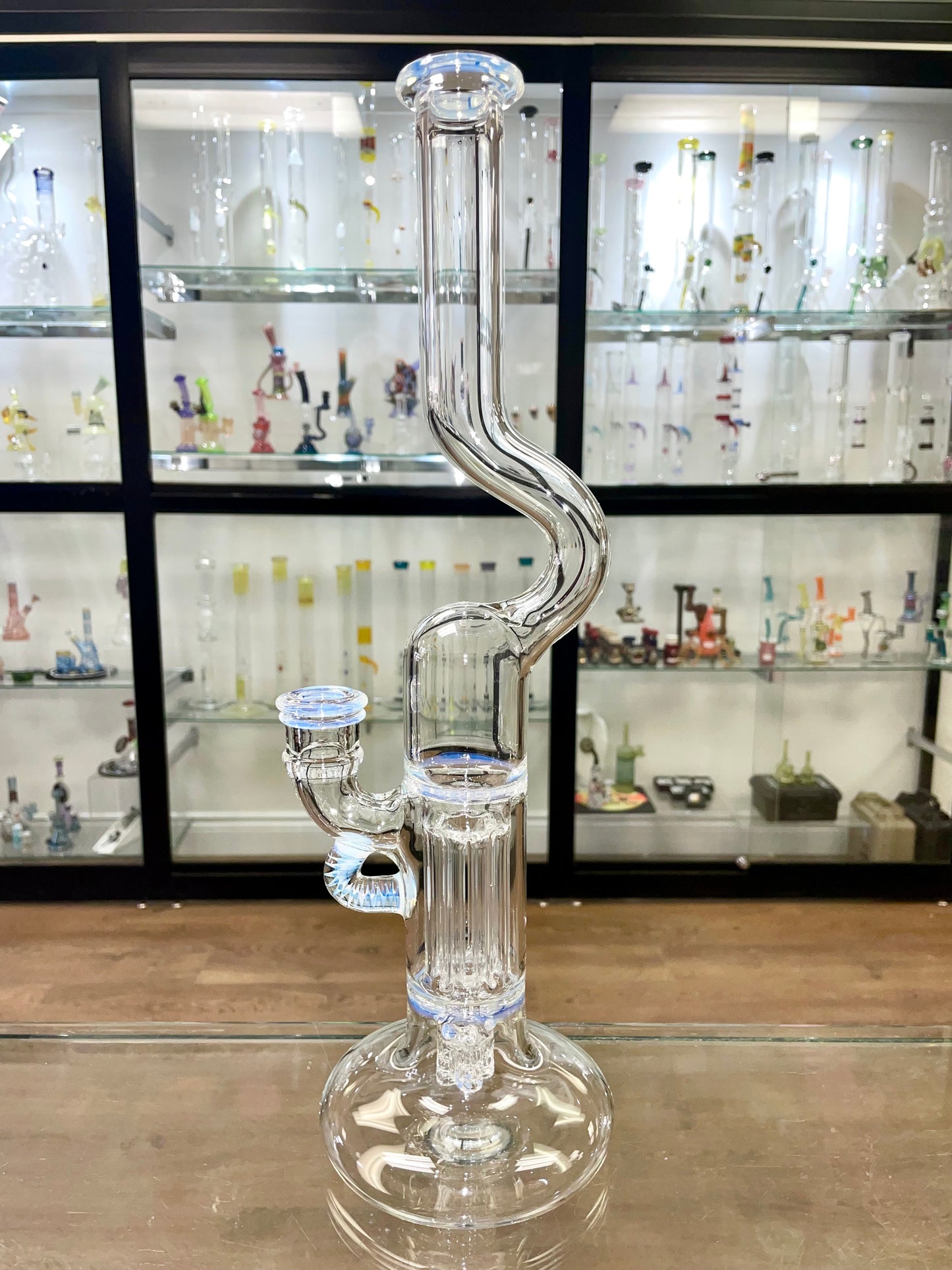 Blazed Mini Pillar Tube w/ Hollow Foot & Bent Neck & F4 - Ghost