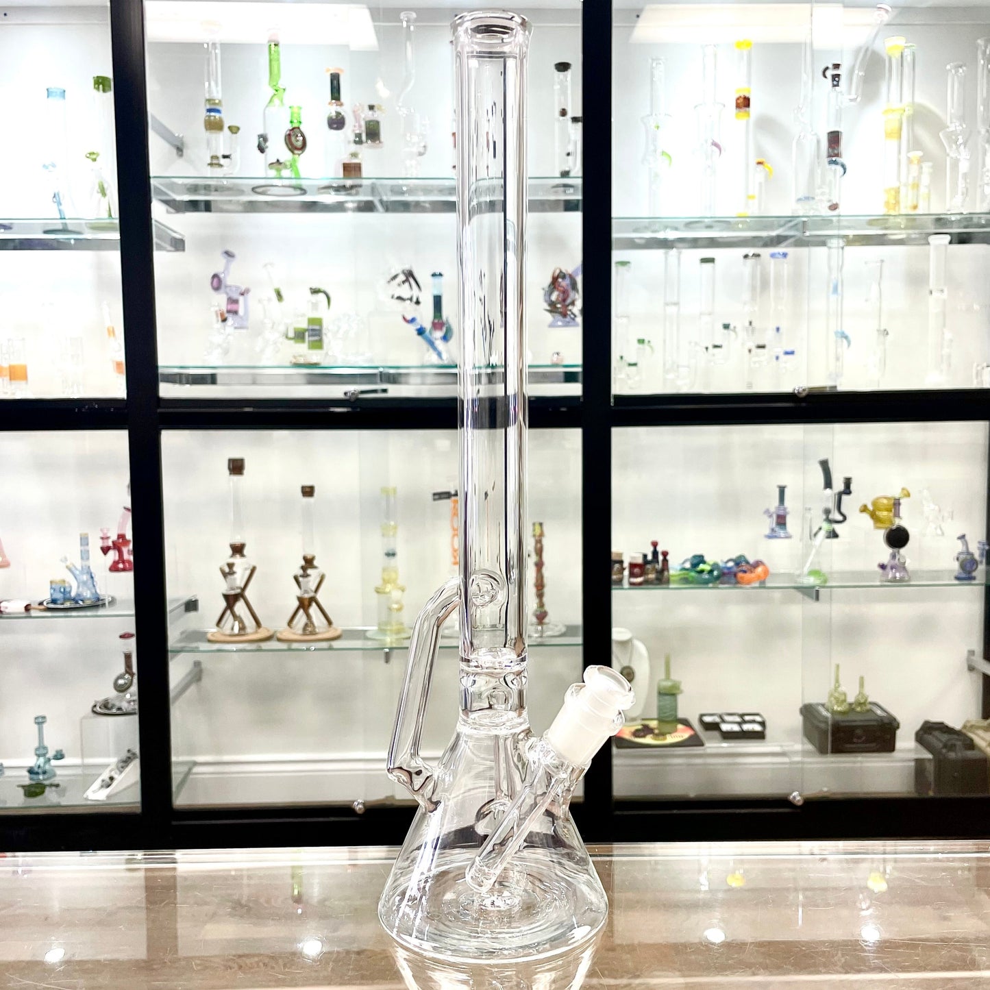 Discobox Clear Single Recycler Beaker w/ Removable Stem - Heights Vary