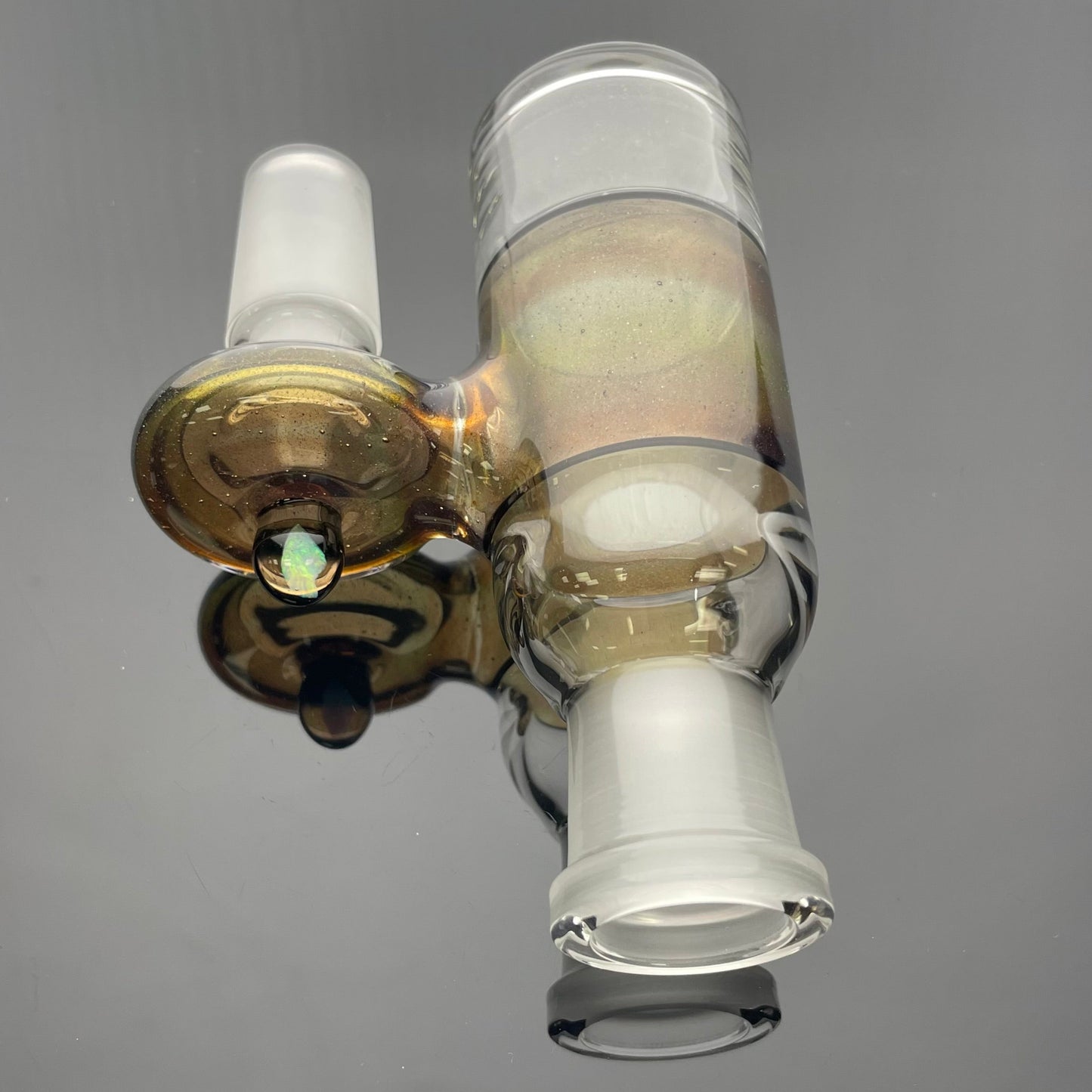 JHoney 18mm 90 Dry Ash Catcher - Biodiesel Sparkle w/ Opal