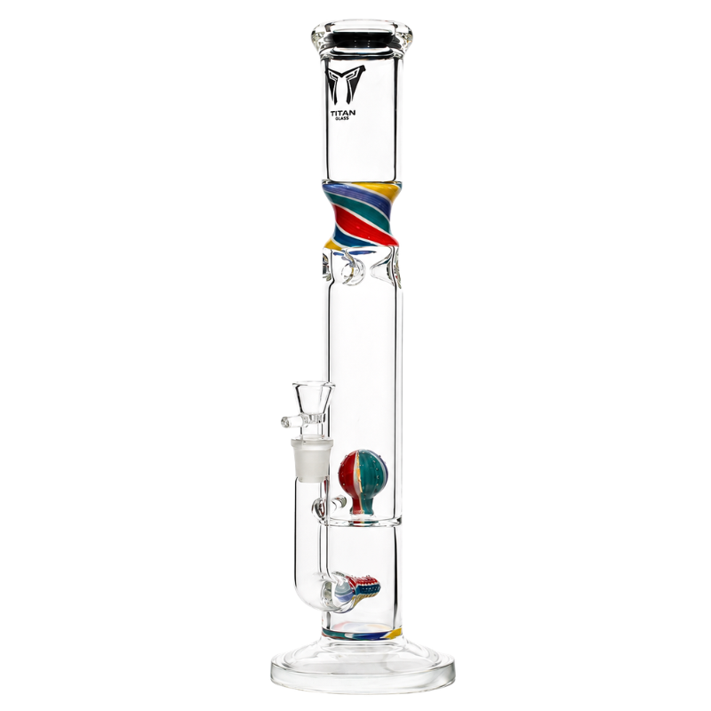Titan 18" Glass Candy Twist Straight Shooter w/ 18mm Bowl