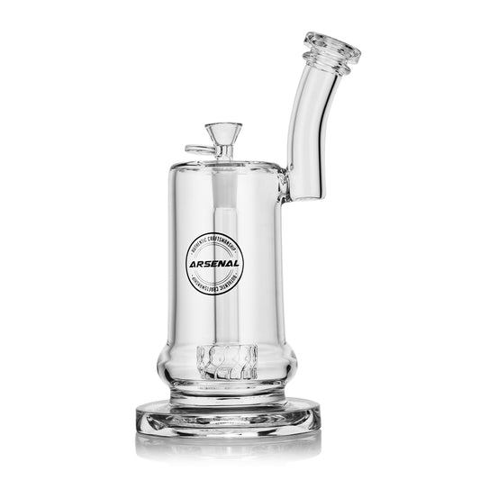 Arsenal 11" Barrel Perc Bent Neck Bubbler w/ 14mm Bowl