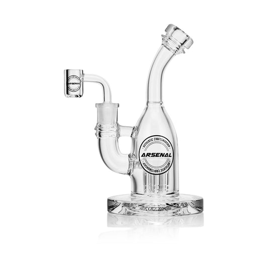 Arsenal 8.5" Bottle Perc Bent Neck rig w/ 14mm Quartz Banger
