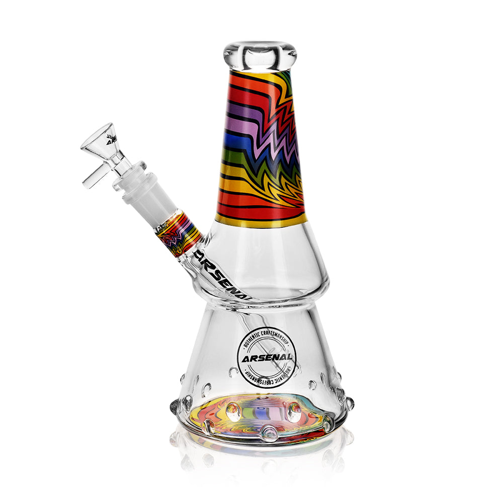 Arsenal 8" Iridescent Drop Glass Bong w/ 10mm Bowl