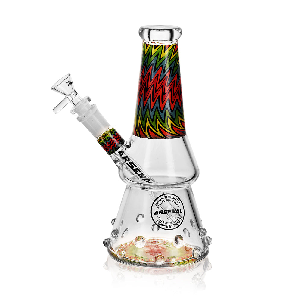 Arsenal 8" Iridescent Drop Glass Bong w/ 10mm Bowl