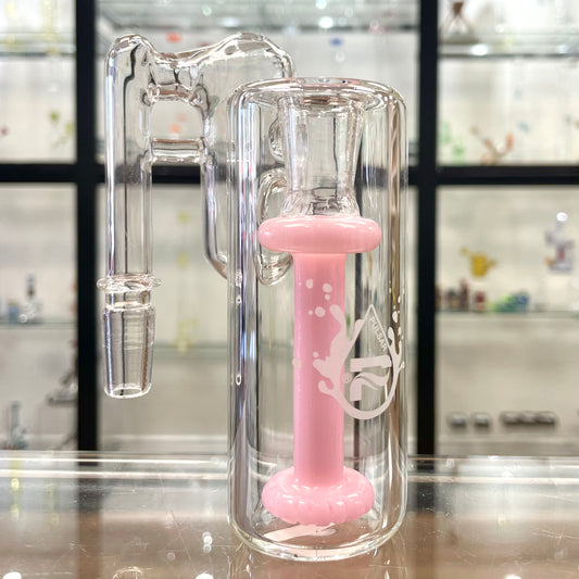 Pulsar 14mm 90 Degree Recycler Ash Catcher  - Milk Pink