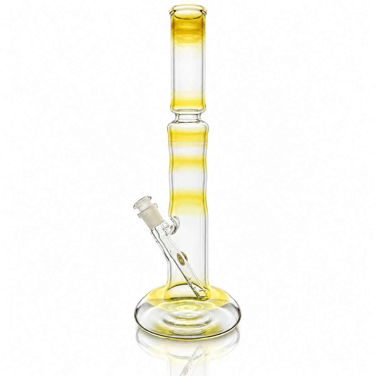 Mastah Glass Fumed 15" Hollow Foot Straight Tube w/ 18mm-14mm Stem