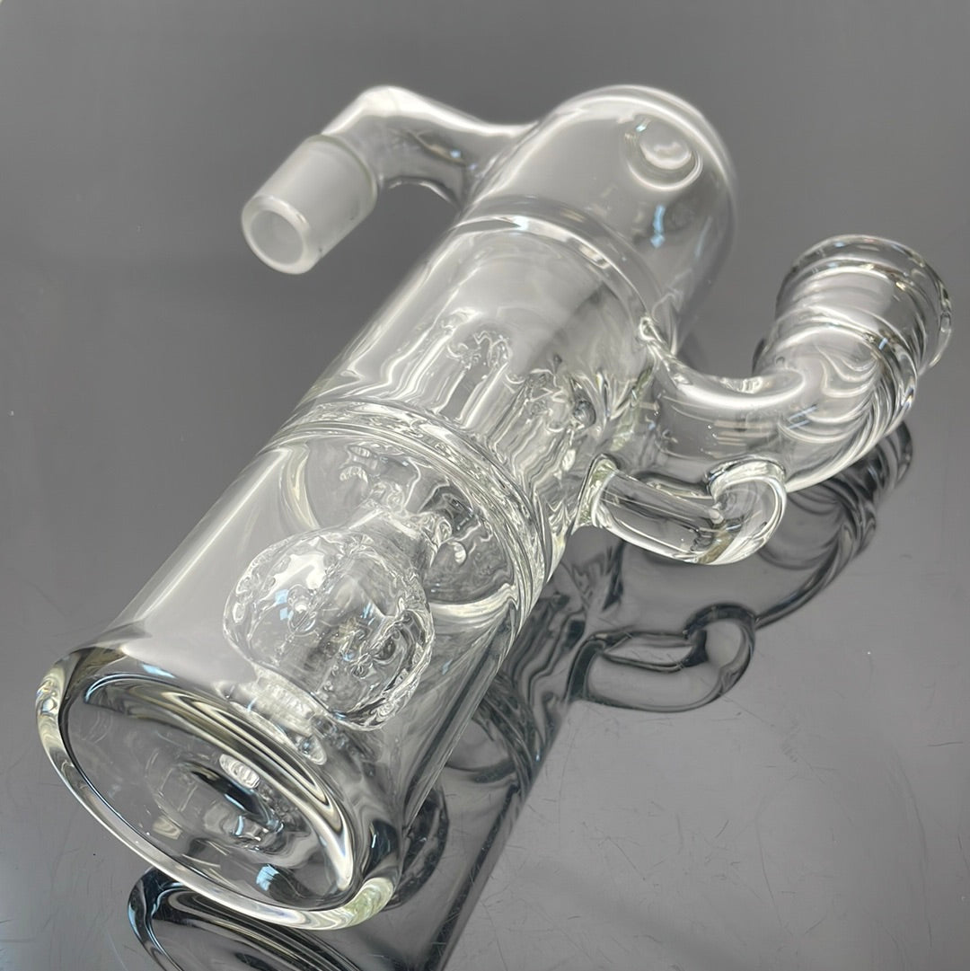 Blazed Pillar Ash Catcher 18mm 90 - Clear w/ Opal