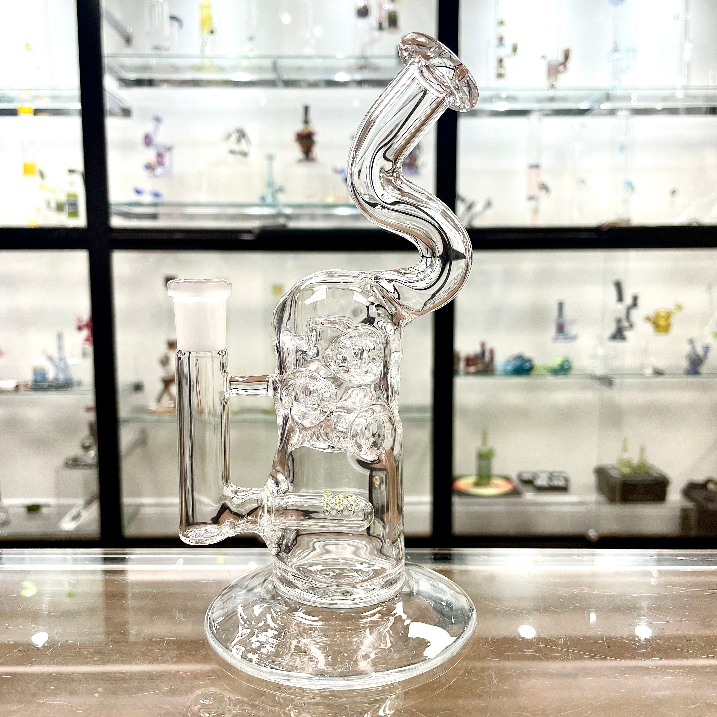 Mimzy V2 Clear Fab Rig w/ Bent Neck - 14mm – glassology