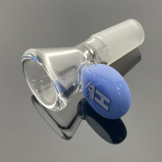 Hoss 14mm Cone Bowl w/ Coloured Tab  - Milk Blue (On sale - Small logo imperfection)