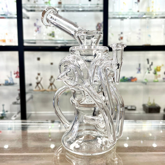 Mimzy V2 Clear Double Disc Full Scroller Recycler - 10mm