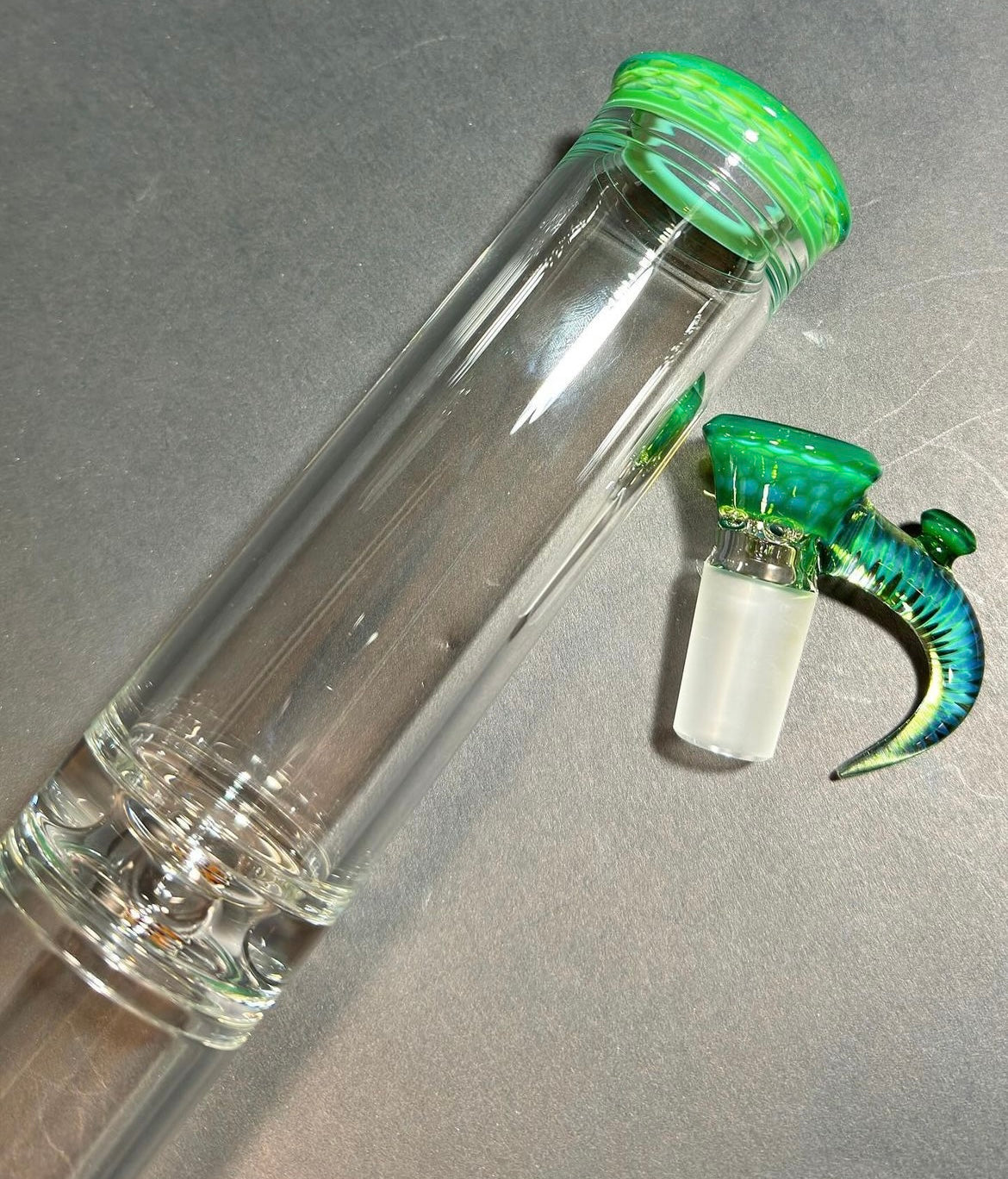 Jamms Straight Tube w/ Gridded Dome Perc - Plantphibian w/ Honeycomb Accents